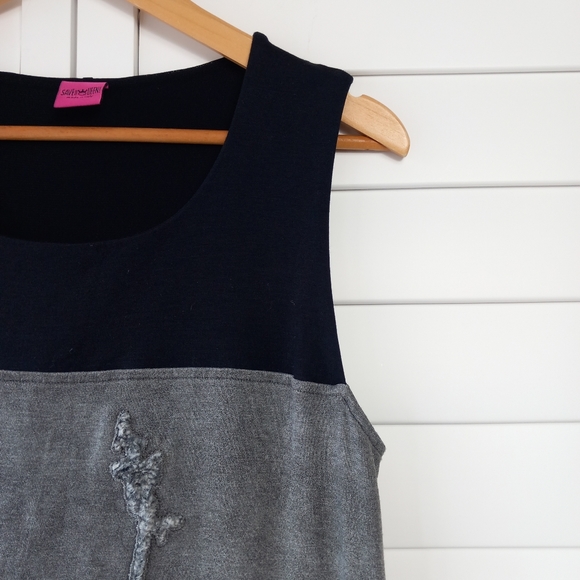 Save The Queen Black & Grey Stretch Dress Embroidered Size XL - Picture 4 of 14